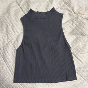Zara Charcoal Ribbed Tank Top